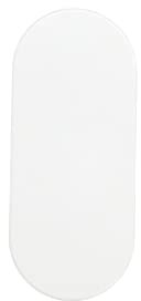 Rosetta cieca ovale bianca RAL9016 – Copertura in alluminio autoadesiva con 3M VHB – Montabile senza foratura – Resistente alle intemperie, antigraffio e antiruggine – Lavorazione di alta qualità