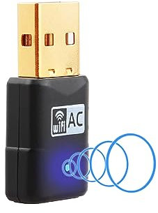 AC600 Mini Antena WiFi USB, Dual Band 5GHz/2.4GHz Adaptador WiFi USB para PC, para PC 600Mbps, Antena Largo Alcance, Conecta y Reproduce Windows11/10/8.1/8/7/Vista/XP