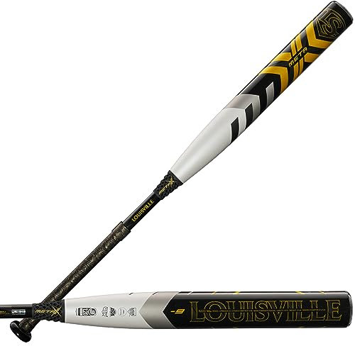 Louisville Slugger 2024 Meta (-9) Fastpitch Schläger – 84 cm/680 g, Schwarz/Weiß/Gold