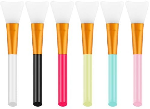 OTCRAFT Set di 6 pennelli in silicone, spatola, pennelli per materiali misti; set di pennelli riutilizzabili in resina epossidica per spargere la pittura fai da te, miscelazione e diffusione su