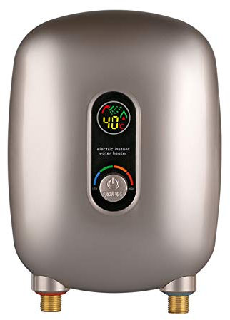 6500W Mini Chauffe Eau Electrique 220V Chauffe Eau Instantané Electrique Petit Chauffe Eau de Cuisine Chauffe Eau Sous Evier,Convient aux Cuisines Hôtels et aux Salons de Coiffure (Gold)
