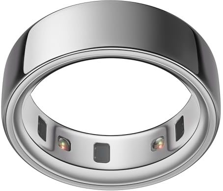 Oura Smart Ring 4 - Silver - Size 6 - | Non-Standard Fit – Measure with a Size Kit |Sleep, Heart Rate and Fitness Tracking Wearable | 8-Day Battery, iOS / Android Compatible