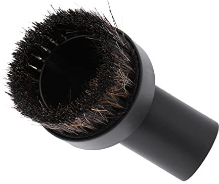 Cepillo de Polvo de Crin de Caballo, Accesorio para Aspiradora de 32mm con Cerdas Suaves, Cepillo de Polvo Redondo Universal para Limpiar Suciedad, Aserrín, Muebles, Persianas