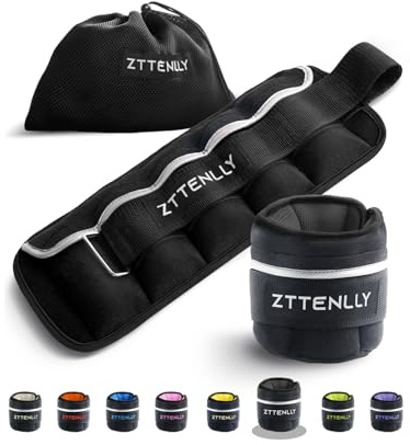 ZTTEN Adjustable Ankle & Wrist Weights 0.45-2.25kg - Premium Merino Cotton Fitness Weights with Non-Slip Design for Adults & Kids, Gym, Running, Aerobic Training