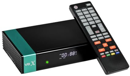 Fuhjythy Récepteur Satellite Numérique V8X DVB-S/S2/S2X Full HD 1080P HEVC avec WiFi Intégré, Prise en Charge de la Carte CA, Récepteur TV (Prise EU)