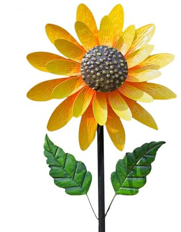 Girasol Viento Spinner, Veleta Decorativa con Diseño De Girasol Rehiletes De Viento para Jardin Gran Regalo para Amigos Y Familiares