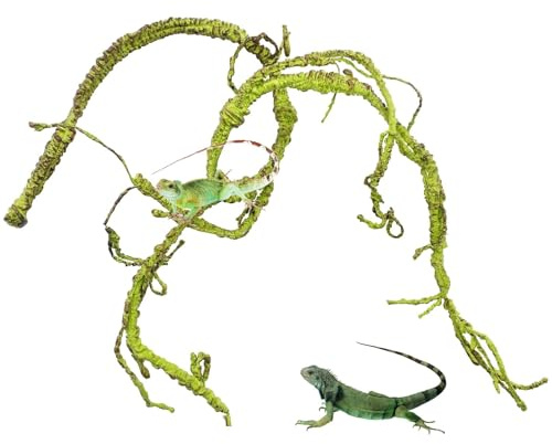 Kathson Reptile Jungle Vines Flexible Bend-A-Branch, 3.6Ft Reptile Climbing Branches, Chameleon Flexible Vine Decor,Terrarium Plants Decoration Accessories for Lizard Gecko Frog Snake