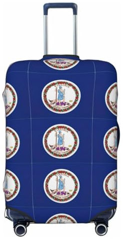 NBAGHPQ Virginia State Flag Print Double Sided Protezione elastica Universale Valigie Copertura Unica Bagagli Protector, Nero , XL