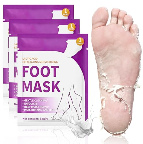 3 Pares Mascarilla Exfoliante Pies,Mascarilla Hidratante Pies,calcetines hidratantes para pies con acción emoliente,hidratación intensiva,Ideal para Cuidado de Pies,Uso Fácil y Rápido