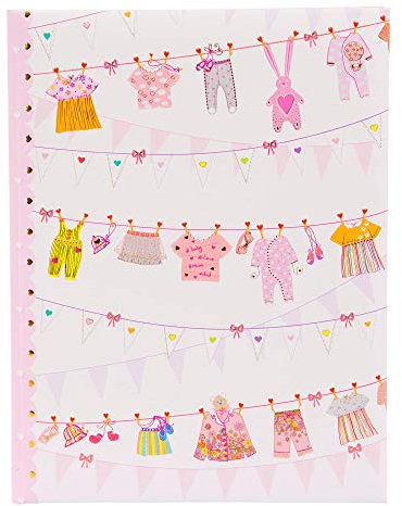 goldbuch Babytagebuch Sweet and Fresh Girl im Turnowsky Design mit 44 illustrierte Seiten, Tagebuch für Neugeborene, Einband mit Kunstdruck & Goldprägung, Erinnerungsalbum, Rosa, Babyalbum