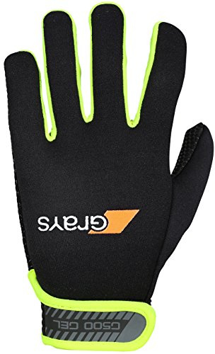 2021 Grays Hockey G500 Gel Gloves (Pair) Black Yellow (Small)