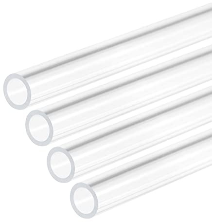 DMiotech 4pz 1/4 x 5/16 x 12 Trasparente Acrilico Tubo Rigido Plastica Tubi per Acquario Acqua Tubo, Acqua Raffreddamento Sistema, Idraulica