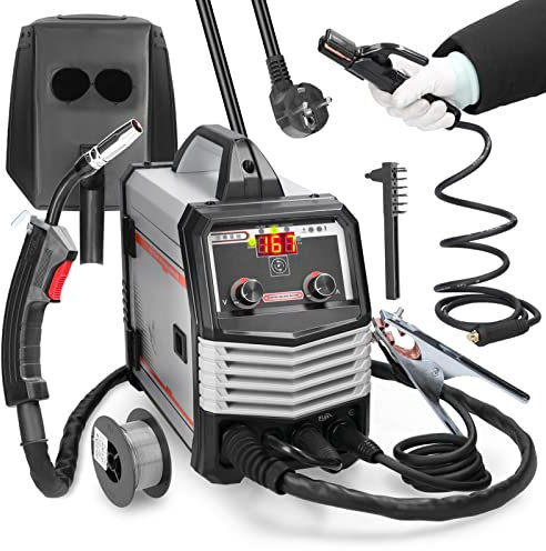 Soldador Inverter, Weytoll Soldadores 4 en 1 MIG MMA MAG TIG-160C, Máquina de Soldadura Eléctrica Portátil Multipropósito, Soldadores Inteligentes