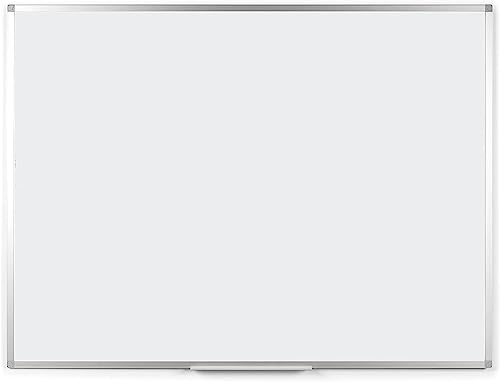 Magnetic Whiteboard - Dry Wipe Board with Steel Surface - White Board with Aluminum Frame and Pen Tray - 90 x 60 cm