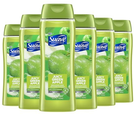 Suave Moisturizing Body Wash, with Juicy Apple and Vitamin E Extract, No Parabens, No Phtahaltes, 18 Oz Pack of 6