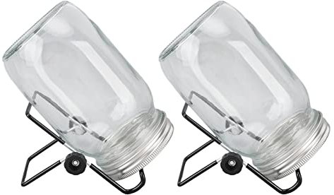 Kit de Pots de Germination, 2 Pots Mason à Large Ouverture Avec Supports de Germination, Ensemble de Germoirs de Graines Avec Couvercle de Germination pour la Culture de Brocoli