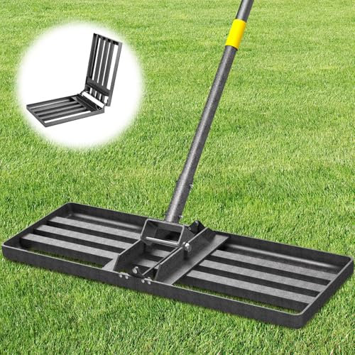 Lawn Leveling Rake 30x10 Inch , Heavy-Duty Yard Leveling Rake 6.2FT Leveler Tool for Soil, Sand & Topsoil, Backyard, Garden, Golf Course