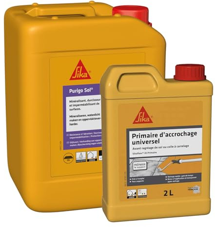 SIKA - Durcisseur de surface et Réducteur de poussières - Purigo Sol - Prêt à l’emploi & Primaire d'accrochage universel - Sikafloor 35 Primaire - Avant ragréage de sol
