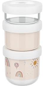 Mepal Snackbox Stack 3 pieces Mio, Stack as many as you need, Microwave and Freezer Safe, Leakproof, 100 and 175 and 275 ml, Sunshine and Rainbow