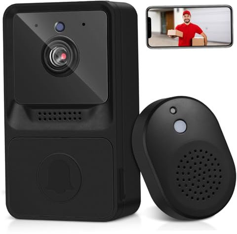 DIYEAH Sonnette vidéo Sonnette sans Fil Sonnette à Distance Sonnette WiFi pour la Maison Bell de Porte éloignée sans Fil sabells sans Fil Cloche de Porte sans Fil Abdos