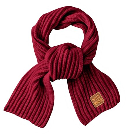 Kids Scarf Winter Neck Warmer Toddler Neck Scarf Girls Thick Scarves Boys Warm Neck Warp 2-12 Years (Wine Red)