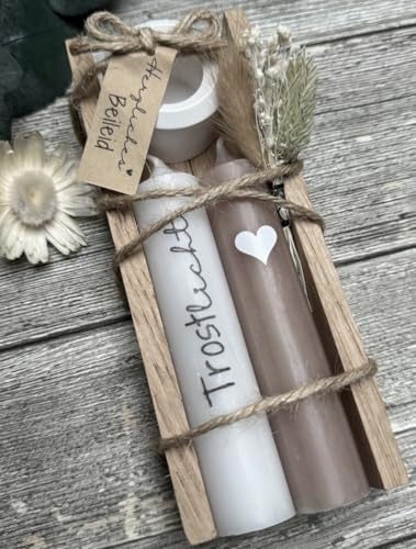 Dinala Regalo di lutto – splendida scatola di legno con candela – regalo di conforto – candela funerale – ricordo dei defunti – luce ricordo – fiori secchi – regali di lutto dal cuore