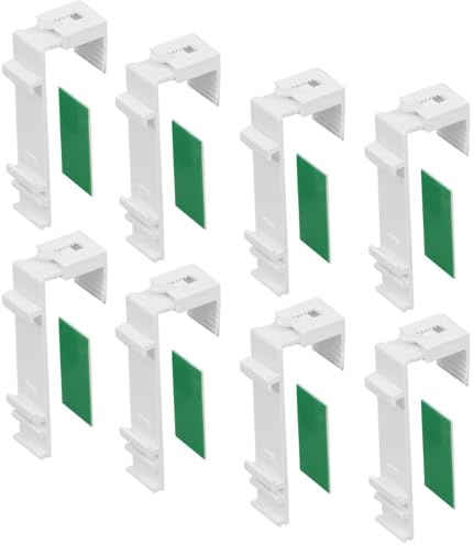 8 Stück Klemmhalter kurz für Klemmfix Rollo, Doppelrollo, Duo-Rollo, ohne Bohren als Zubehör oder Ersatzteil,für die Aufhängung am PVC-Fenster, Balkontür