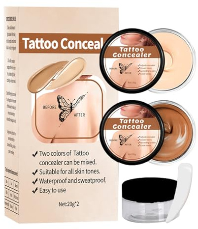 Correcteur de Tatouage,Maquillage Couvrent Peau Camouflage Crème Ensemble,Fond de Teint Couvrant Tatouage,Waterproof Maquillage Couvrent Crème Ensemble