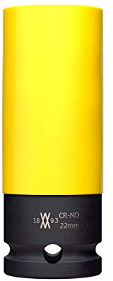 Plastmantlad krafthylsa 22 mm för alufälgar, för skruv-/mutterdragare från WIESEMANN 1893 I Krafthylssats I Plastmantlade hylsor I Krafthylsa I 0,5 I 80331
