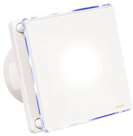 STERR Bianco Aspiratore Ventilatore Bagno 100 mm com LED Silenzioso, Moderno