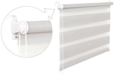 DOPPELROLLO DUOROLLO 120 CM BREIT 200 CM LANG Grau INKL. SEILZUG FENSTERROLLO KLEMMROLLO JALOUSIE