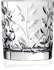 RCR Cristalleria Italiana S.p.a. Linea Laurus | Bicchieri da Acqua in Vetro Moderni Set 6 Bicchieri di Cristallo da 33 Cl