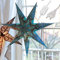 hellum Weihnachtsstern Innen, Stern Papierstern zum Aufhängen mit E14 Lampenfassung, blauer Stern Weihnachtsdeko Fenster mit 1,5m Netzkabel mit Schalter, Weihnachtsbeleuchtung innen, 576658