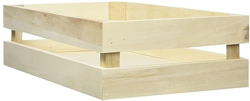 Rayher Cassetta Frutta Decoro In Legno, Scatola Portaoggetti, 30.5 x 16.7 x 7.6 cm, Legno di Pioppo Liscio, con Ganci per Appendere, da Personalizzare e Colorare, 62727000