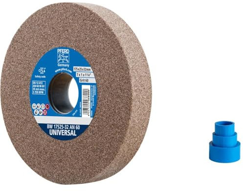 Pferd Muela Abrasiva para Esmeriladora de 175 millimeters, Ancho 25 millimeters, Grano Corindón Normal 60, Agujero 32 millimeters, para Acero, Inox y Fundición