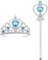 Vicloon Elsa 2 Pièces Cadeau Set,Princesse Inclus Couronne avec Baguette Magique - Dress Up Accessoires de Filles pour Carnaval
