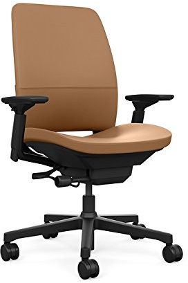 Steelcase Amia Task Chair: Black Frame/Base - 4 Way Adjustable Arms - Hard Floor Casters