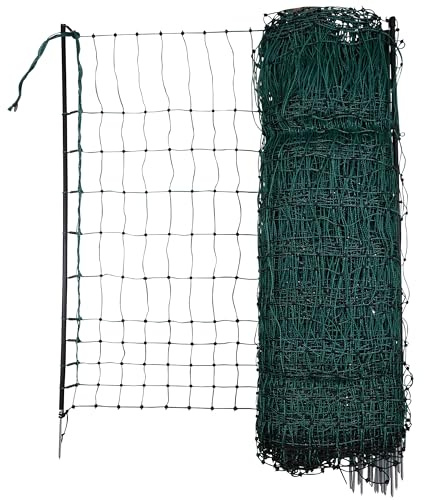Kerbl Hobbyfarming Geflügelnetz 50 mtr., 106 cm Einzelspitz, grün, ohne Strom