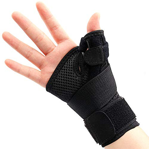 Arthritis Thumb Splint - Thumb Spica Support Brace for Sprains, Pain, Strains, Arthritis, Carpal Tunnel & Trigger Thumb Immobilizer - Wrist Strap - Left or Right Hand (Black)