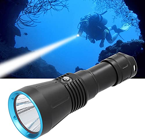 Lampe de Poche de Plongée sous-Marine, Lampe de Poche sous-Marine Professionnelle 10000 Lumens 150 M, Lampe de Plongée étanche IP68 LED pour Grotte sous-Marine Profonde, Torche de Plongée Nocturne