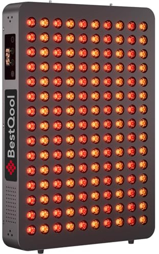 BestQool Red Light Therapy Panel, 4 Wavelengths Red & NIR, 150 LEDs, 250W