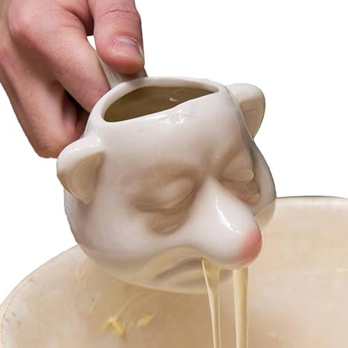 Duqulle Funny Egg Yolk Separator,Funny Snot Nose Egg Separator,Ceramic Egg Yolk White Running Nose Separator Mug,Egg White Separator Tool,Household Kitchen Gadget Tools for Baking