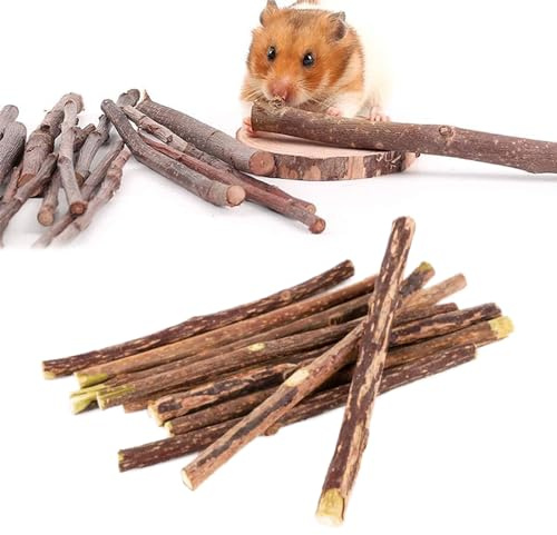 Mela Masticare Bastoncini,Ramo Di Mela Giocattoli da Masticare,Giocattoli Per Piccoli Animali Domestici,Naturale Giocattolo Masticare per Piccoli Animali,per Conigli,Cincillà,Cavia,Criceti (200g)