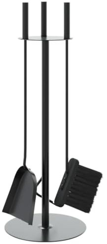 vidaXL Set Attrezzi per Caminetto 4 pz 22x59 cm in Acciaio