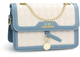 NICOLE & DORIS Bolso Bandolera para Mujer Bolso de Hombro Pequeño Mensajero Bolso a Mano Crossbody Bag Bolso Bandolera Cadena Clutch Pochette Azul