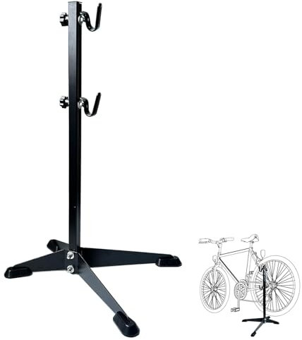 Floordirekt Verstellbarer Fahrradständer mit Gummihaken Fahrrad Montageständer, Fahrradständer, Wartungsständer mit Haken, Fahrradhalter, Montageständer, (Leon)