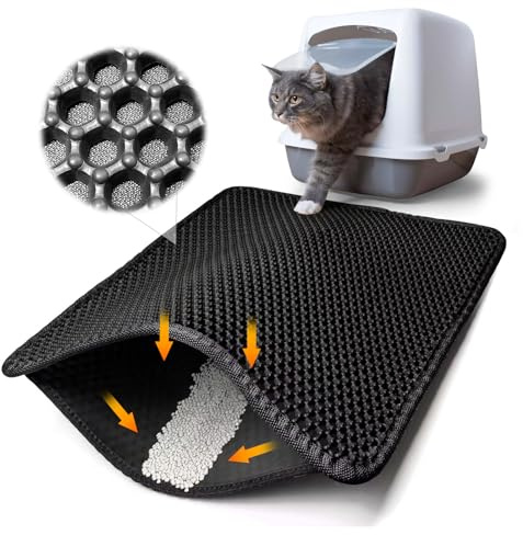 Large Cat Litter Tray Mat 60 X 45 Cm, Double Layer Honeycomb Trapper