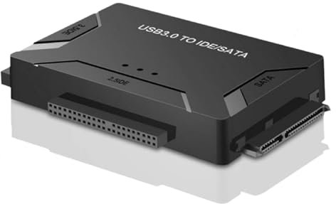 Generic USB 3.0 IDE/SATA Converter Hard Drive Adapter, 3.5 SATA HDD SSD Hard Disk Drive Data Converter External Kit, Black