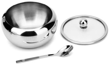 Cabilock Recipiente Para Especias Tarro De Especias Con Tapa Acero Inoxidable Latas Vidrio Transparente