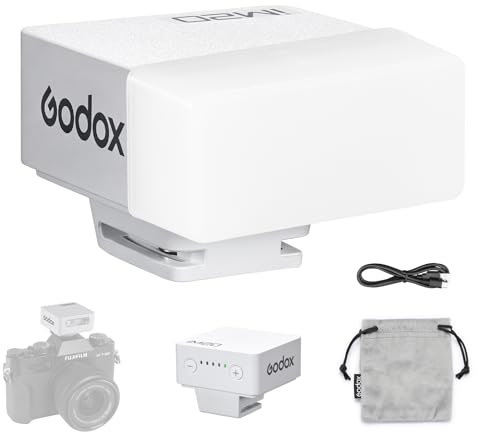 Godox iM20 Mini Flash de Cámara Camera Flash Blanco 470 mAh 440 Flashes de Máxima Potencia 3sTiempos de Reciclaje 5 Niveles de Potencia Manual para Sony Zve10 Zv1 Sony A7III Ricoh Gr3 Fujifilm F1